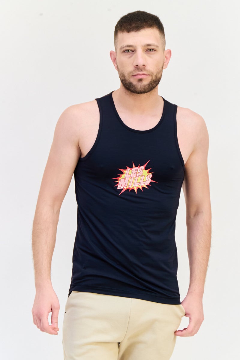 Reebok Men Sportswear Fit Sleeveless Running Vest, Black - Image 1