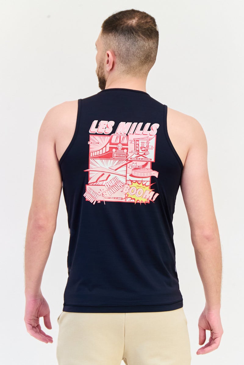 Reebok Men Sportswear Fit Sleeveless Running Vest, Black - Image 3