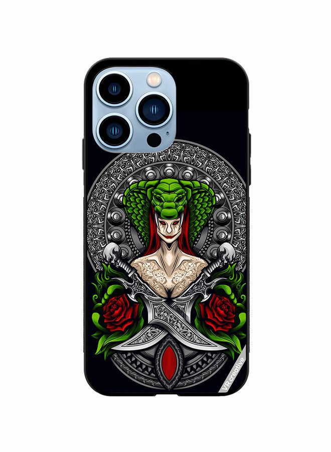 VR CREATIVE Protective Case Cover For Apple iPhone 14 Pro Snake Woman Design Multicolour - Image 1