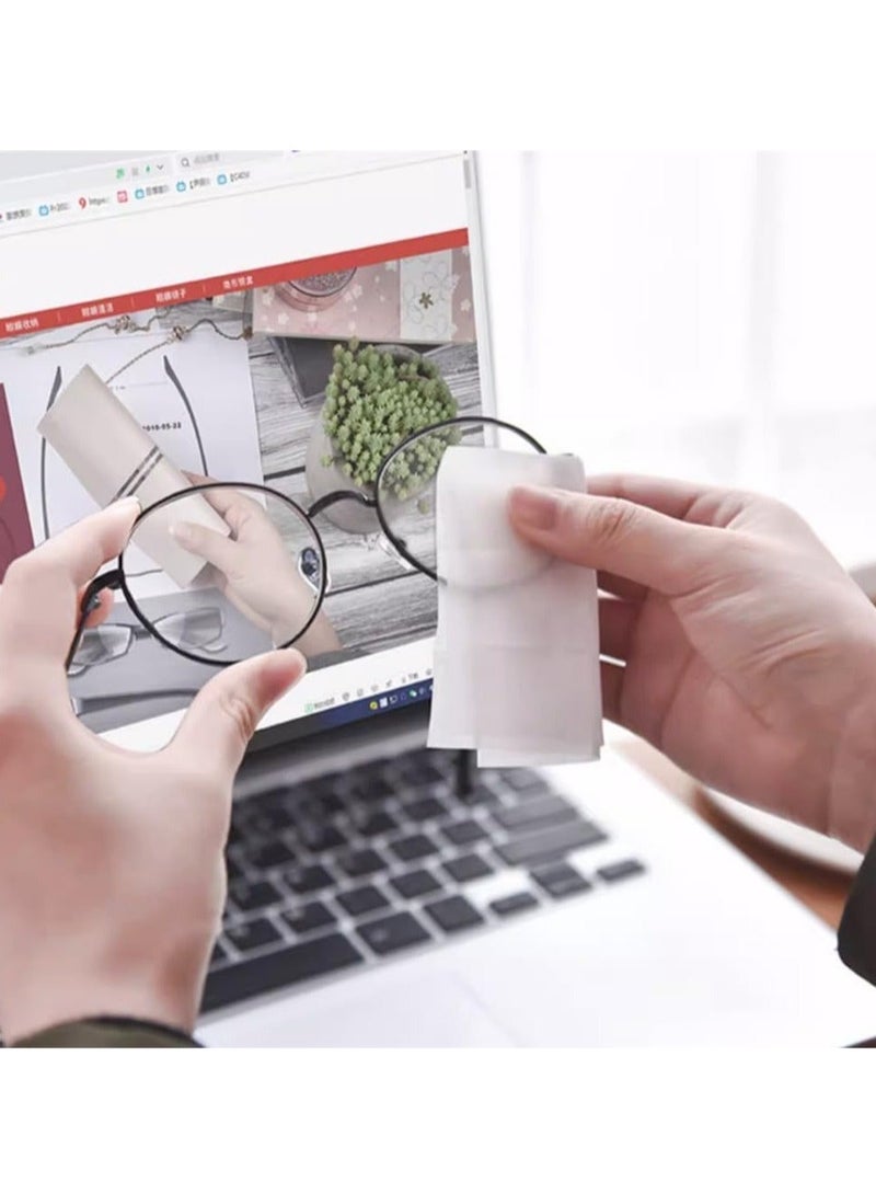 كابتن تيك 100 Pack Lens Cleaning Wipes, Glasses Wipes, Pre-Moistened Lens Wipes for Eyeglasses Individually Wrapped, Screen Wipes - Image 5