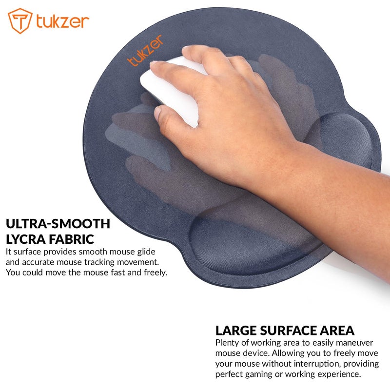 tuKZer Gel Mouse Pad| Memory Foam Cushion Mousepad with Wrist Support, Ergonomic Design| Non-Slip Rubber Base| Suitable for Gaming, Computer, Laptop, Home & Office Non-Slip Rubber Base (Grey) - Image 3