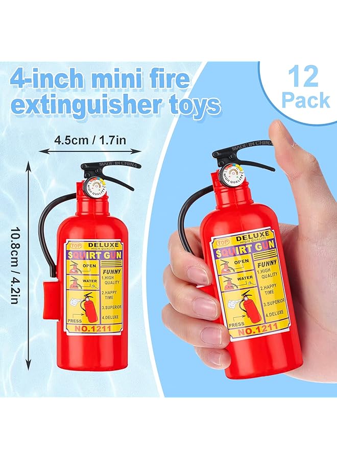 إكسفور عبوة من 12 لعبة طفاية حريق صغيرة، مسدس رش مياه للأطفال والمراهقين والبالغين، ألعاب صيفية خارجية، هدايا حفلات أعياد الميلاد وحمام السباحة (4.2 بوصة) - Image 3