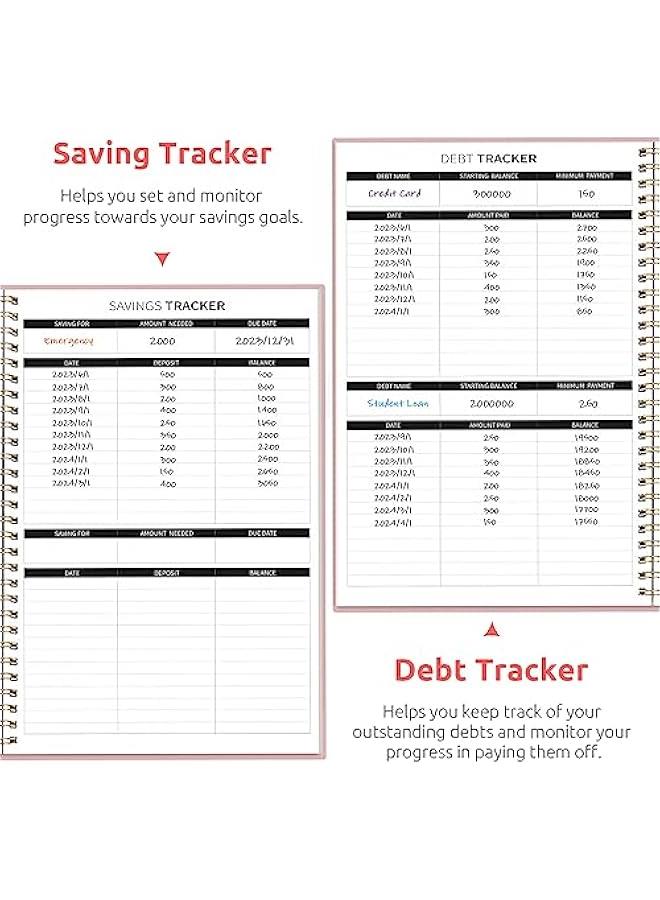 Arabest Budget Planner - Monthly Budget Book with Expense Tracker Notebook, Undated Bill Organizer & Finance Planner to Take Control of Your Money, 2025-2026 Account Book to Manage Your Finances-Pink - Image 5