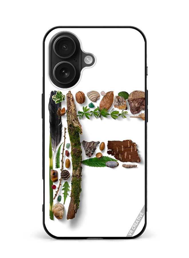 VR CREATIVE Protective Case Cover For Apple iPhone 16 Alphabet F Design Multicolour