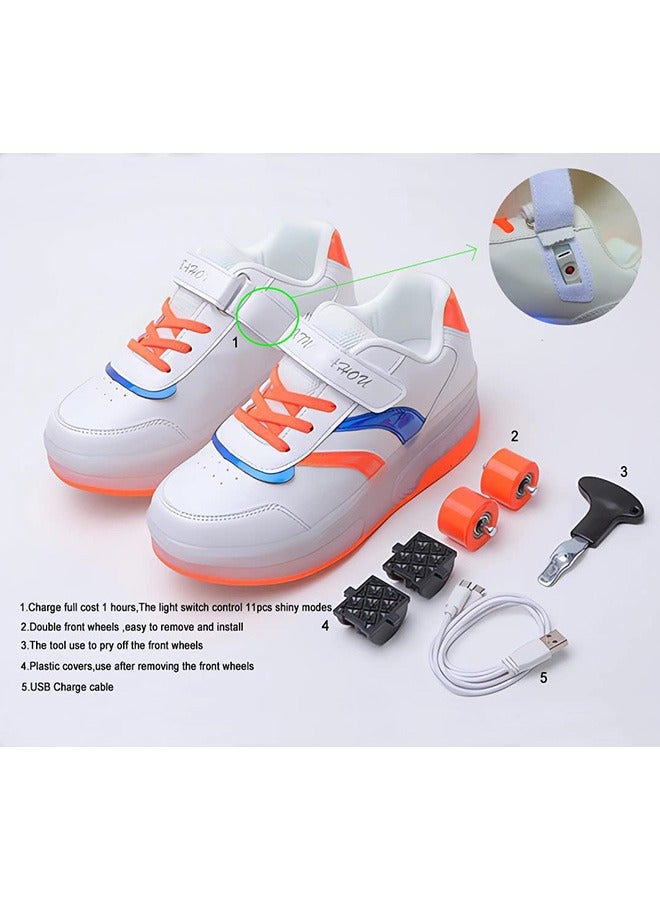 LED Flash Light Sneaker Skate Shoes with Wheels USB Charging Roller Skates Shoes for Kids - Image 2