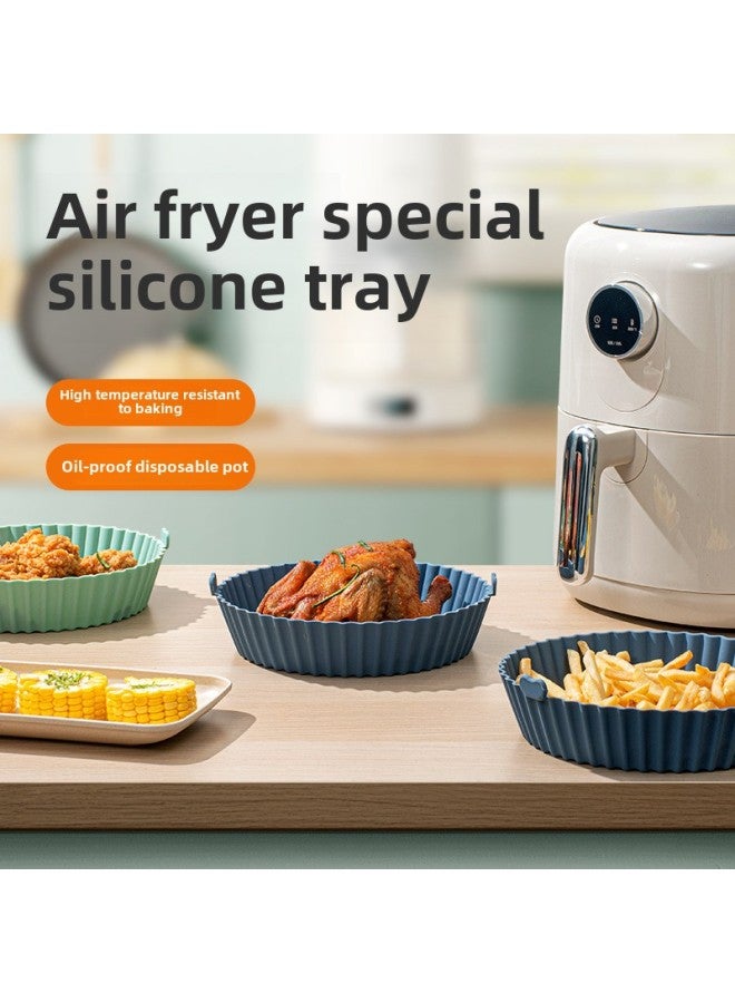 Air Fryer Paper Special Paper High Temperature Resistant Washable Baking Bakeware Oven Easy Cleaning Silicone Air Fryer Pad-Specifications:red Large  - Image 2