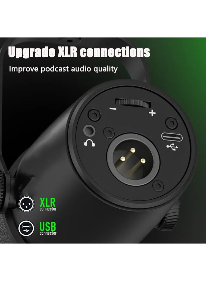 ميكروفون ديناميكي احترافي ZFSZ ثنائي الوضع XLR/USB للاستوديو والبودكاست والألعاب والبث المباشر - Image 3