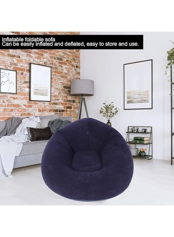 TNGames Blue Instagrammable Inflatable Sofa Set (103x60cm) | Velvet Non-Slip Surface & Quick Inflate/Deflate | Must-Have for Camping/Movie Nights | Includes Free Foot Pump | Thickened, Durable & Tear-Resistant - Image 2