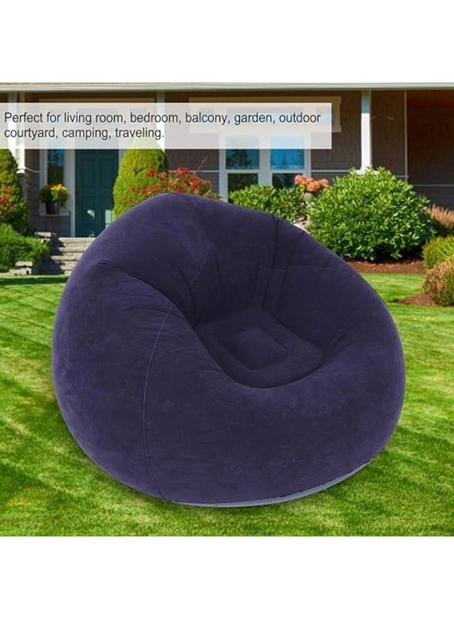 TNGames Blue Instagrammable Inflatable Sofa Set (103x60cm) | Velvet Non-Slip Surface & Quick Inflate/Deflate | Must-Have for Camping/Movie Nights | Includes Free Foot Pump | Thickened, Durable & Tear-Resistant - Image 4