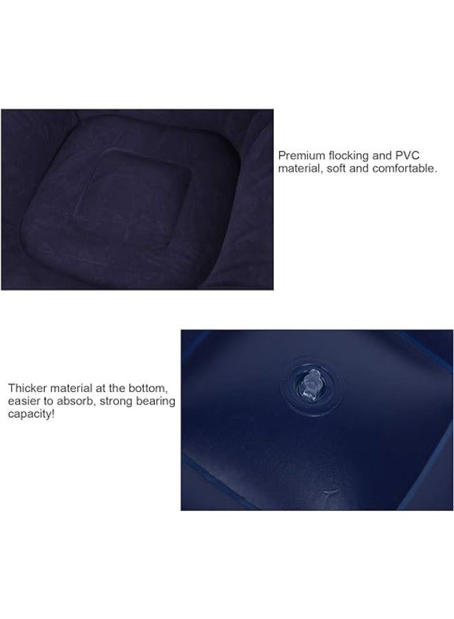 TNGames Blue Instagrammable Inflatable Sofa Set (103x60cm) | Velvet Non-Slip Surface & Quick Inflate/Deflate | Must-Have for Camping/Movie Nights | Includes Free Foot Pump | Thickened, Durable & Tear-Resistant - Image 5