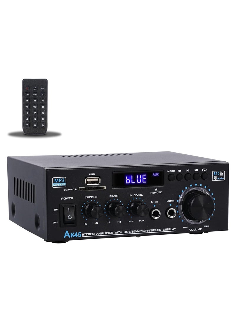 AL RAID Home Audio Amplifier Bluetooth 5.0 Amplifier,300Wx2 Dual Channel Speaker Amplifier with FM Radio, USB, SD Card Input for Home Theater Audio Stereo System with Remote Control - Image 1