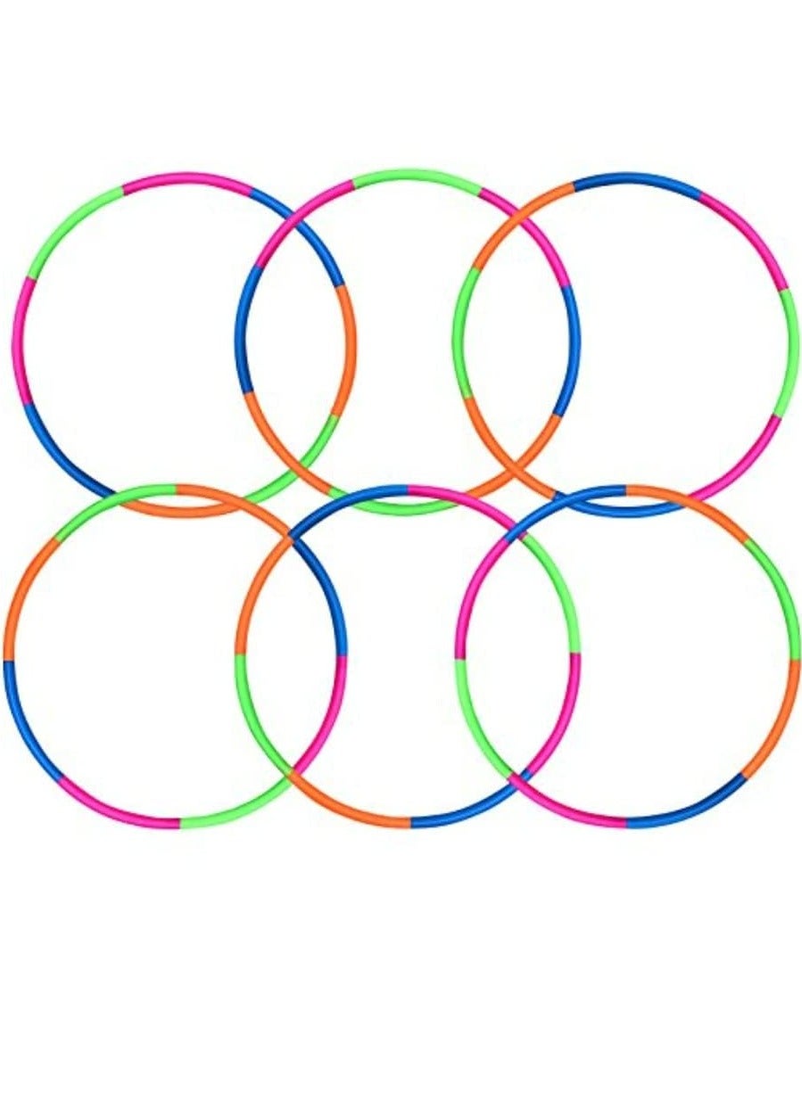 Hula Ring Hoopa Ring for Exercise 24 inch (Pack of 6) (Multi-Color)