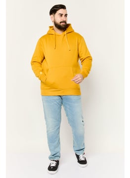 KANGOL Men Hooded Embroidered Logo Long Sleeves Hoodie, Mustard  - Image 4