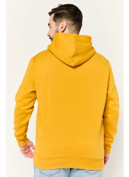 KANGOL Men Hooded Embroidered Logo Long Sleeves Hoodie, Mustard  - Image 2