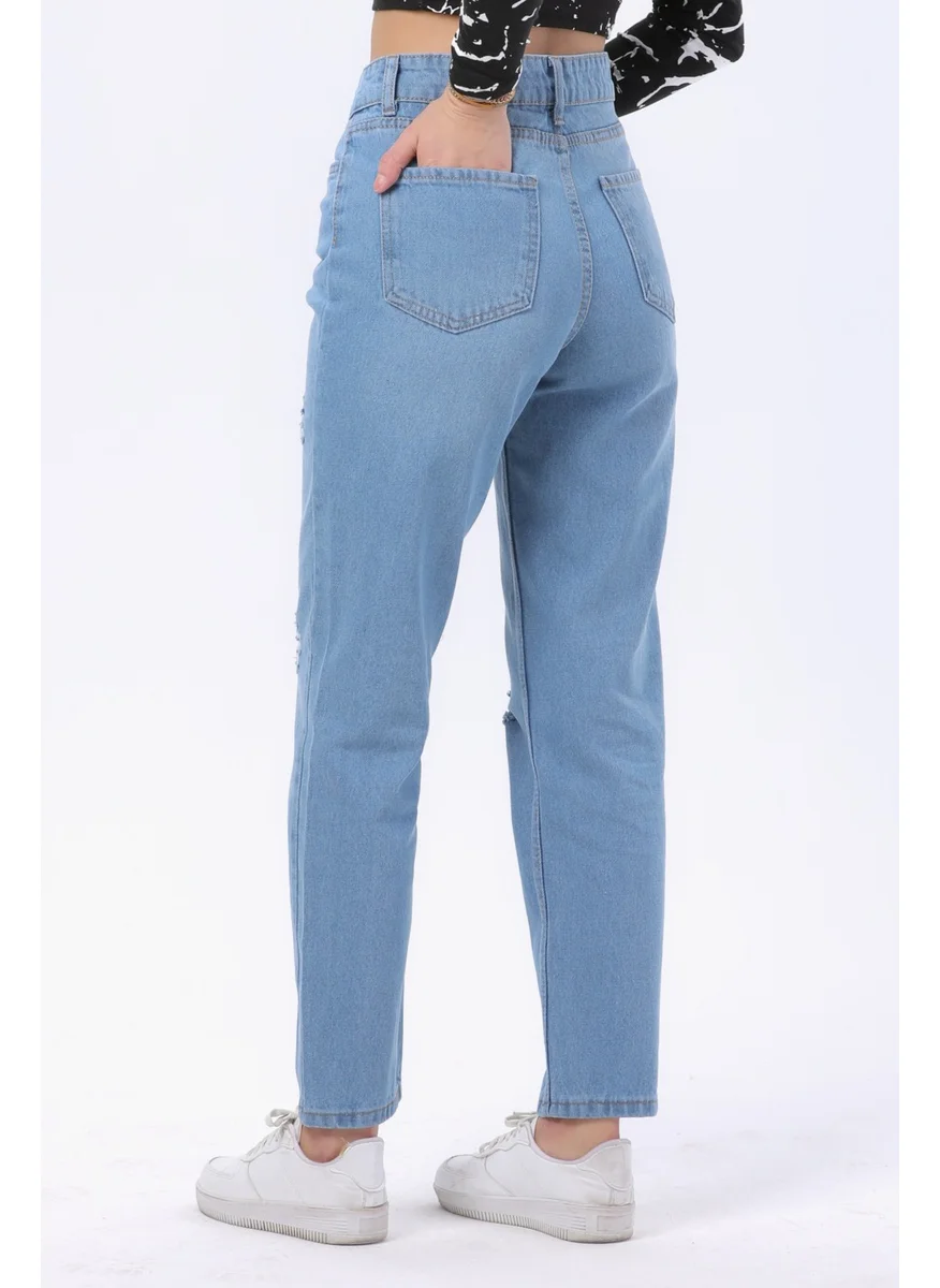 Tofisa 23809-ICE-BLUE Mom Jeans Jeans