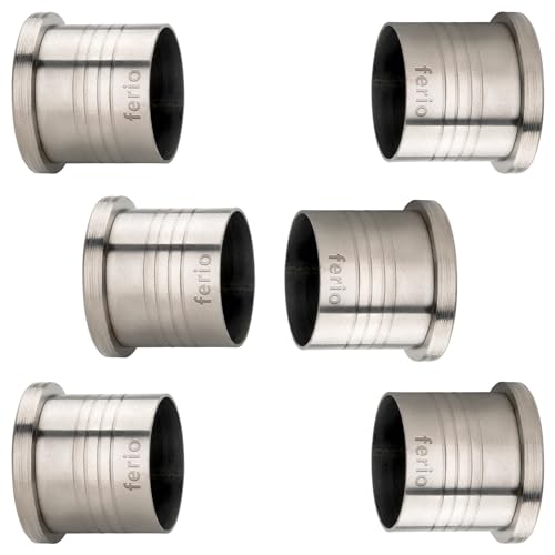 Ferio Curtain Pipe Holder for Curtain Rod End Caps Double Curtain Rod Holders Wall to Wall Brackets Curtain Brackets Full Set for Window Curtain and Door Curtain Holders (Pack of 6,Stainless Steel) - Image 1