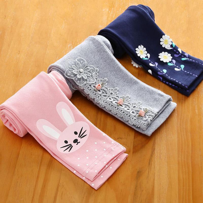 Women'S Children'S Wear Leggings Baby'S Western Style Children'S Personalized Trendy Brand Korean Style Three-Dimensional Flower Cartoon Outer Wear Trousers - Image 1
