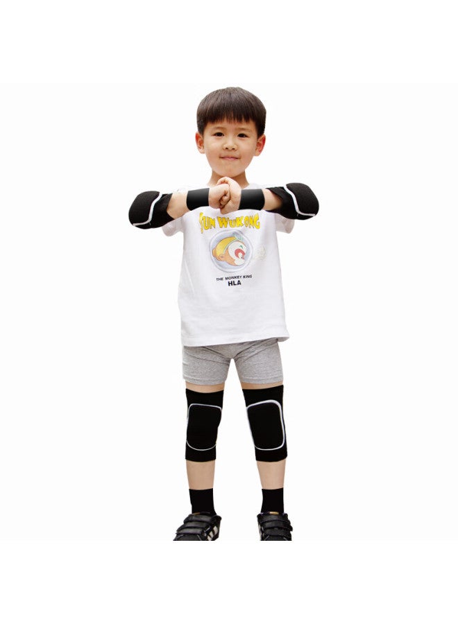 Chidong Children's Knee And Elbow Pads, Upgraded Cycling Set With Wrist Guards, Ankle Protection, Sports Football Kneeling Anti-fall, 8 Pieces, Black, Size S - Image 2