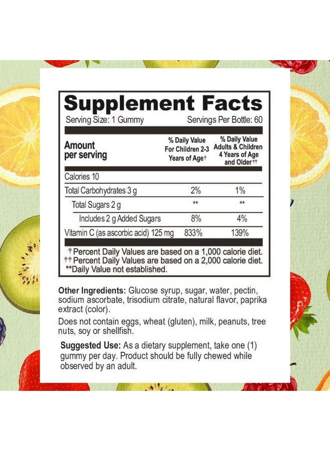 Go Healthy Natural Go Healthy Vitamin C Gummies for Kids - Toddler & Children's Vitamin Gummy Supplement, Growth & Immune Support - Kosher, Halal, Non-GMO, Gluten-Free, Delicious Orange Flavor - 60 Servings - Image 4