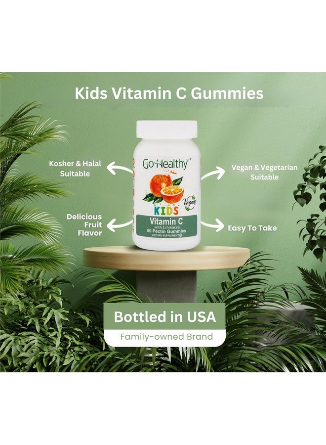 Go Healthy Natural Go Healthy Vitamin C Gummies for Kids - Toddler & Children's Vitamin Gummy Supplement, Growth & Immune Support - Kosher, Halal, Non-GMO, Gluten-Free, Delicious Orange Flavor - 60 Servings - Image 2