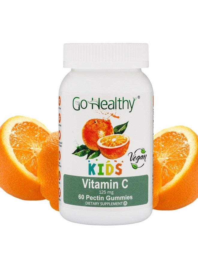 Go Healthy Natural Go Healthy Vitamin C Gummies for Kids - Toddler & Children's Vitamin Gummy Supplement, Growth & Immune Support - Kosher, Halal, Non-GMO, Gluten-Free, Delicious Orange Flavor - 60 Servings - Image 1