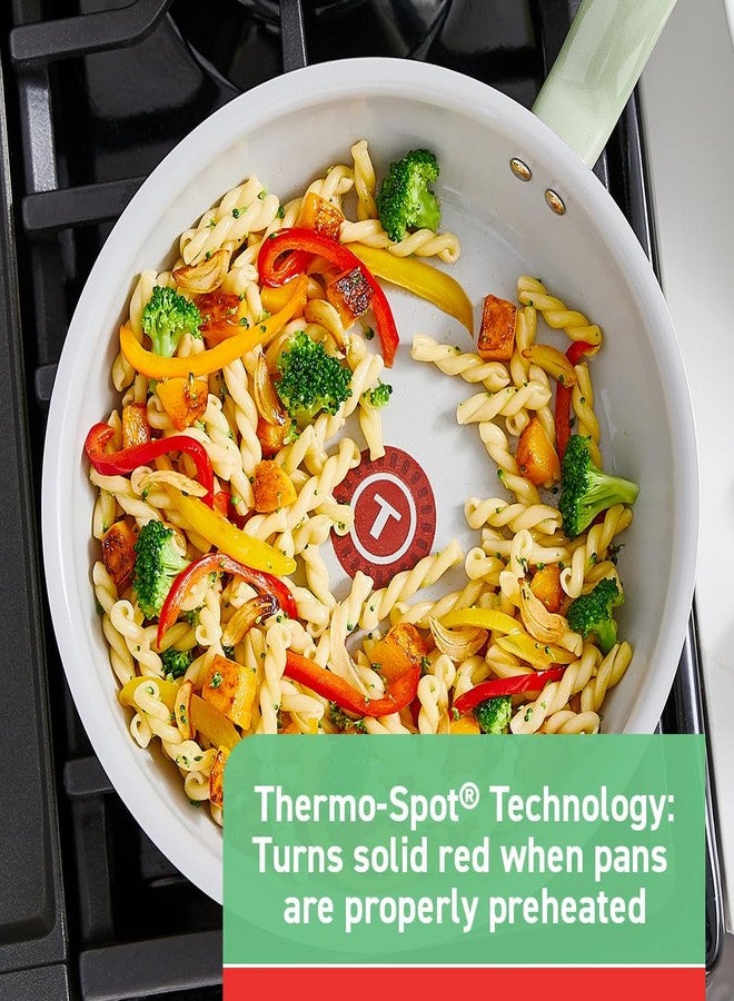 T-fal Recycled Ceramic Nonstick Fry Pan 12 Inch Oven Safe 350F Pots and Pans, Cookware Green - Image 4