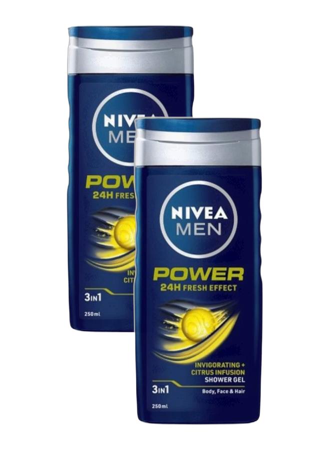 Nivea Power Fresh Shower Gel 3-in-1 With 24h Fresh Effect And Citrus Scent Blue 250ml ( Pack of 2 ) - Image 1