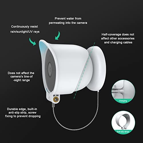 OLAIKE Anti-Drop and Anti-Theft Mount for Google Nest Cam Outdoor/Indoor,Battery-2nd Gen, Anti-Glare/Waterproof Nest Camera Mount Cover, Not Affect Nest Cam’s Night Vision(Camera Not Included), White - Image 3