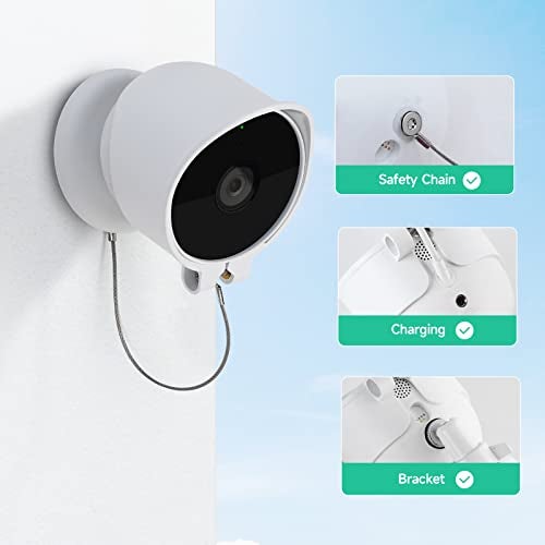OLAIKE Anti-Drop and Anti-Theft Mount for Google Nest Cam Outdoor/Indoor,Battery-2nd Gen, Anti-Glare/Waterproof Nest Camera Mount Cover, Not Affect Nest Cam’s Night Vision(Camera Not Included), White - Image 4