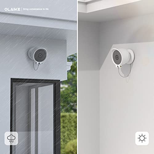 OLAIKE Anti-Drop and Anti-Theft Mount for Google Nest Cam Outdoor/Indoor,Battery-2nd Gen, Anti-Glare/Waterproof Nest Camera Mount Cover, Not Affect Nest Cam’s Night Vision(Camera Not Included), White - Image 5