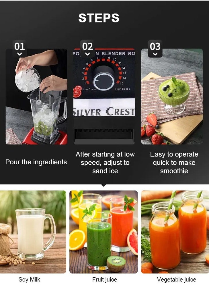 Heavy Duty Blender Mixer Electric High Speed Juicer Food Processor Ice Smoothies Crusher Blander