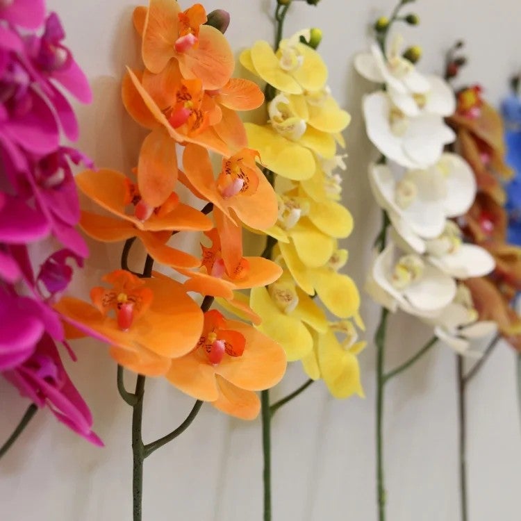 Y&D New Design 8 Heads Phalaenopsis Butterfly Orchids Artificial Flowers Real Touch Latex Orchid for Wedding Home Decor - Image 2