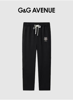 G&G AVENUE Spring and autumn New High Quality Men's Drawstring Casual Sports Pants Black Jogging Fashion Pure Cotton Exercise Outdoor Versatile Drawstring Elastic Sports Pants  - Image 1
