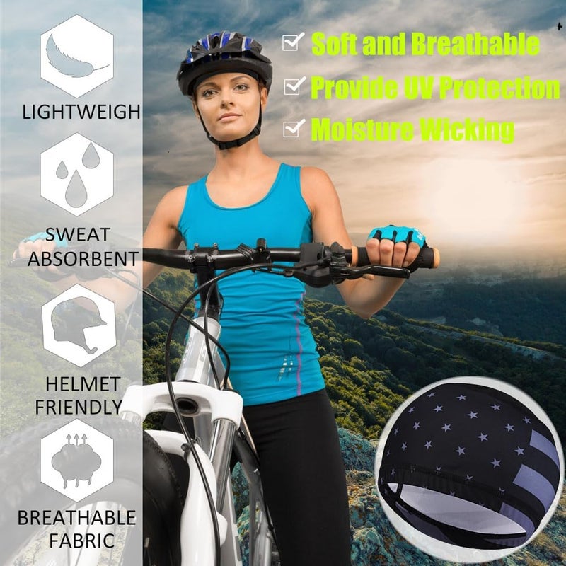 vidsel Skull Cap Helmet Liner Hard Hat Liner Running Beanie Head Wrap Bicycle Football Sweat Wicking Cycling Caps for Men Women - Image 5