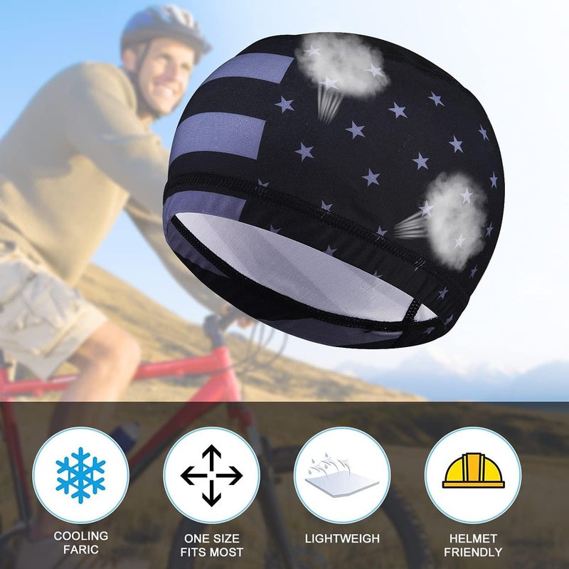 vidsel Skull Cap Helmet Liner Hard Hat Liner Running Beanie Head Wrap Bicycle Football Sweat Wicking Cycling Caps for Men Women - Image 3