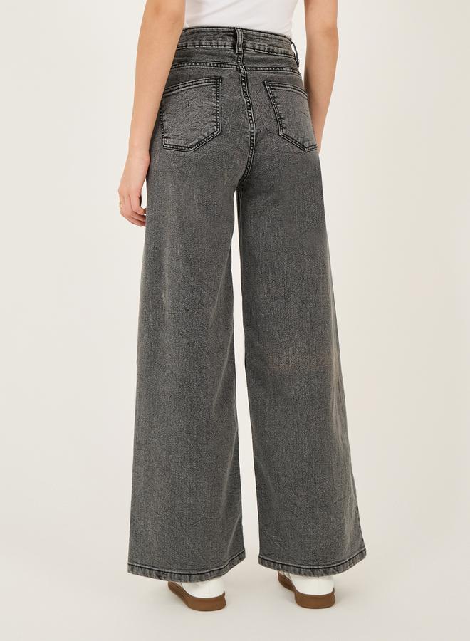 Styli Mid Rise Five-Pocket Style Wide Leg Jeans - Image 4