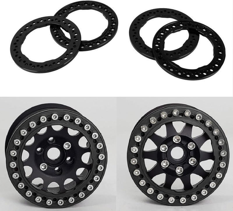 فيجبي حلقات قفل الخرز من الألومنيوم من RiToEasysports RC لـ Axial SCX10 90046، حافة عجلة مقاس 1.9 بوصة، قطر خارجي 2 بوصة، عبوة من 4 قطع مع 96 برغيًا - Image 5