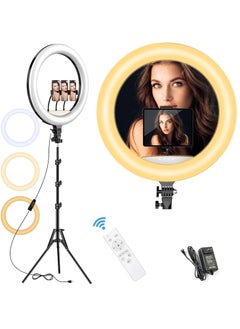 XIPH 18-Inch Dimmable Ring Light with 3 Phone Holders for Photography, YouTube, and Makeup Lighting  - Image 3