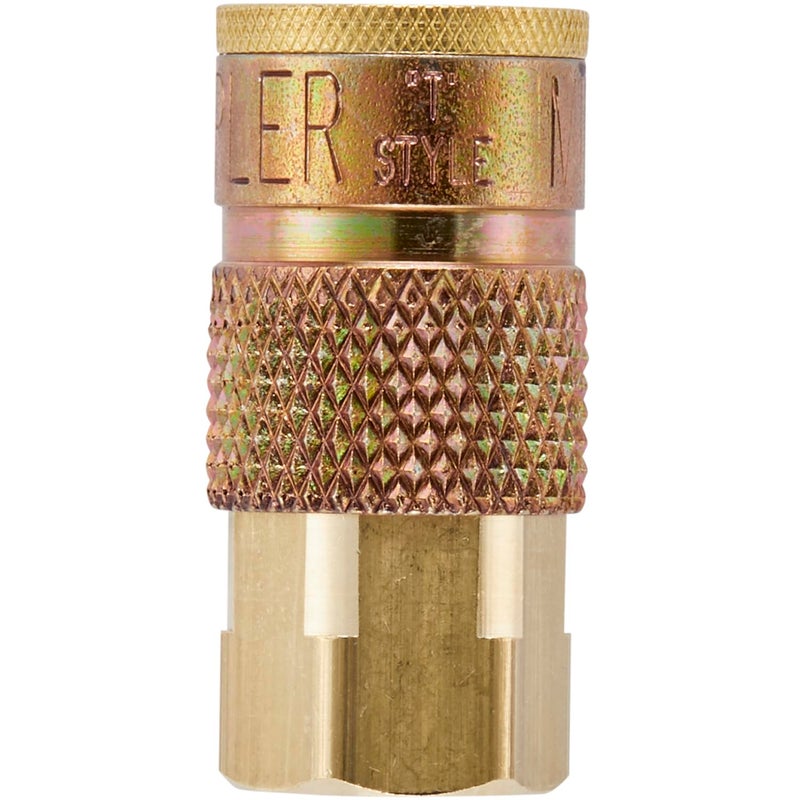 Milton (S-785) 1/4" FNPT Female T-Style Air Compressor Quick Connect Fitting Coupler, Single , Blue - Image 2