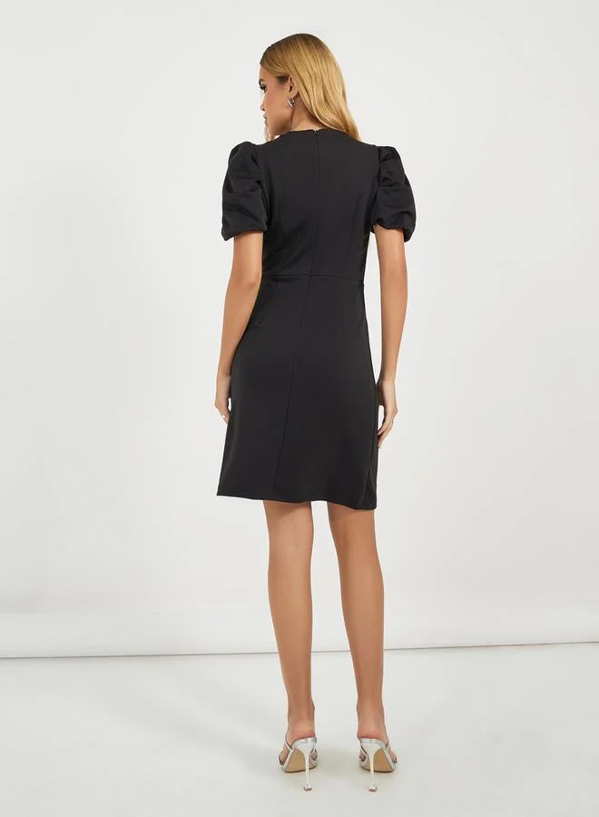 Styli Puff Sleeve Sheath Dress