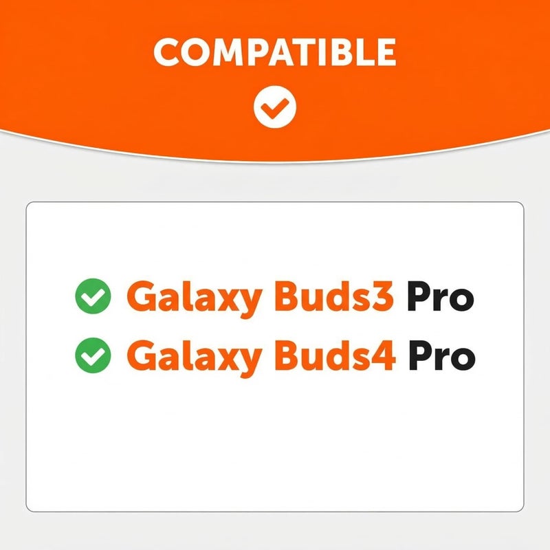 WC TipZ Galaxy â€“ Memory Foam Ear Tips Compatible with Samsung Galaxy Buds Pro 3 & Pro 4 by Wicked Cushions | Improved Comfort, Tighter Seal & Better Foam Rebound Time | Orange - Image 2