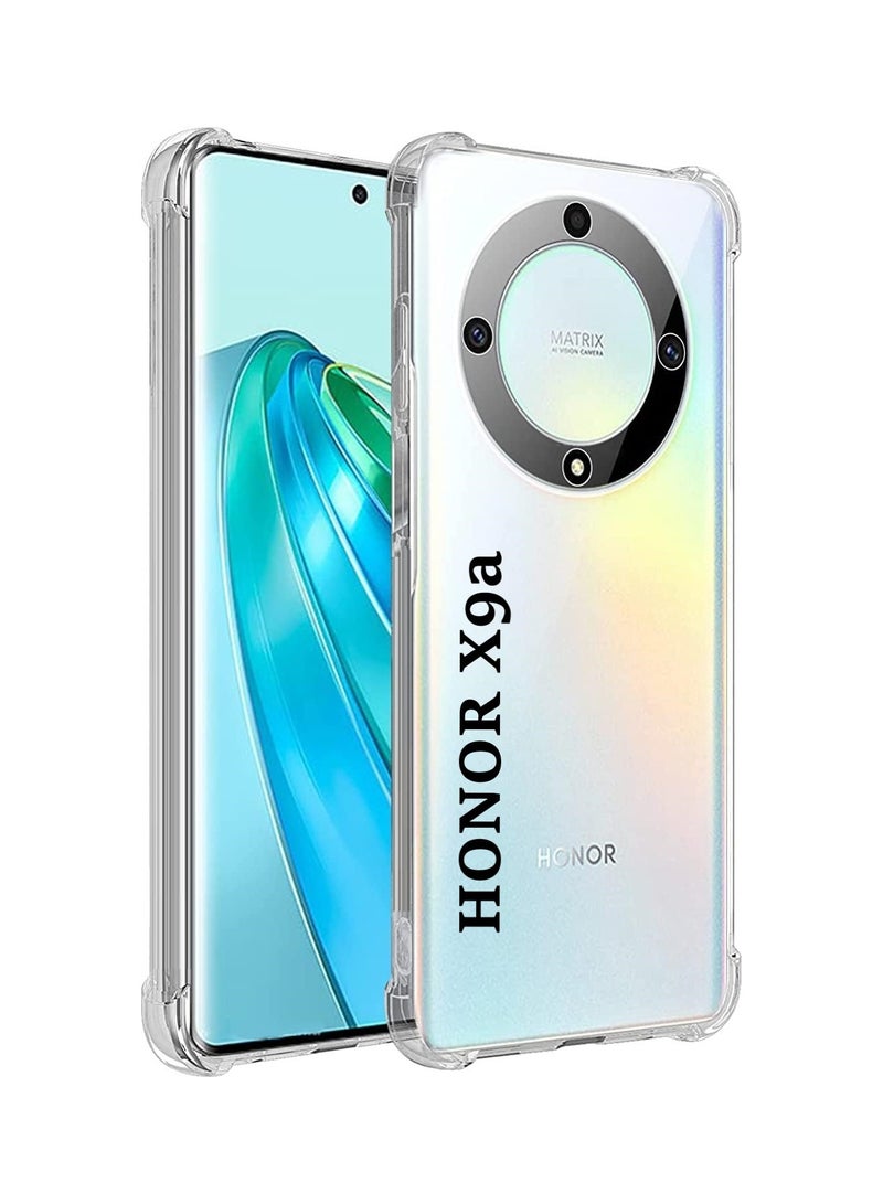 HuHa Honor X9a Case Cover | Shockproof flexible Silicone Bumper Cover Transparent Anti scratch TPU Full Camera Protection designed for Honor X9a - Clear
