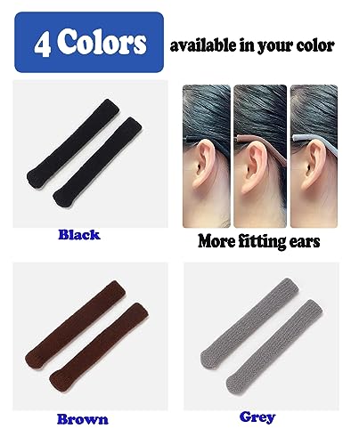 Omnful Upgrade Soft Knitting Cotton Fabric Eyeglasses Temple Tips Sleeve Retainer, Anti-Slip Elastic Comfort Glasses Ear Cushions, Glasses Ear Grips for Sunglass Eyewear, Eyeglasses Ear Cushion(2pairs Brown) - Image 4
