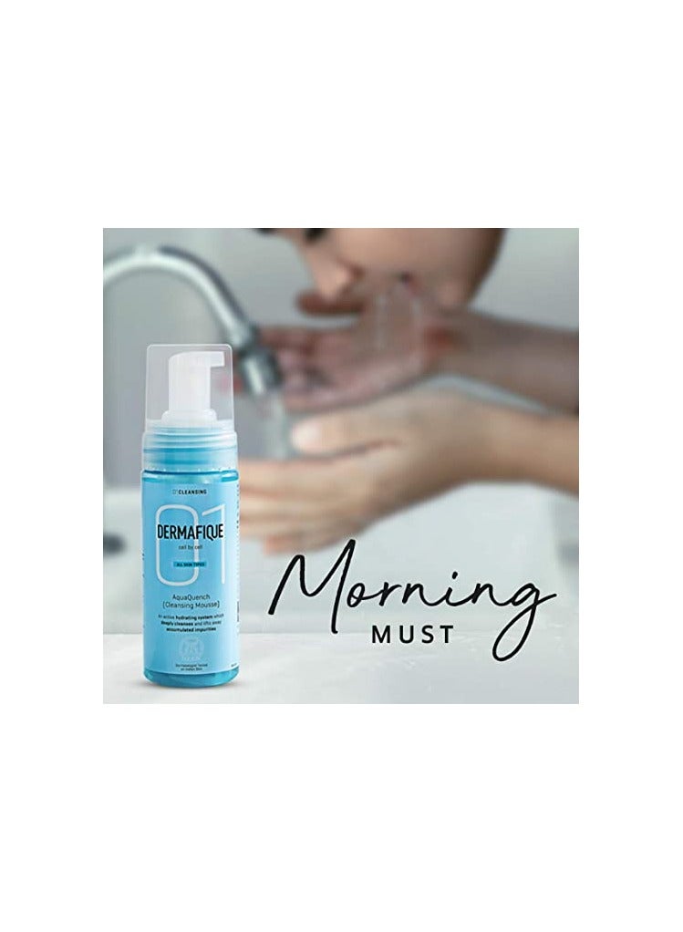 Dermafique Aqua Quench Cleansing Mousse Face  wash 150 Ml And Aqua Cloud Hydrating Cream 200G - Image 4