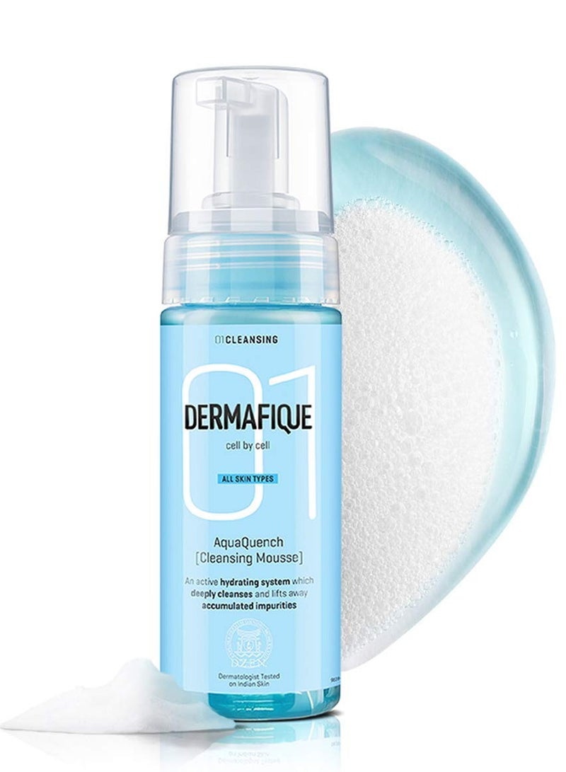 Dermafique Aqua Quench Cleansing Mousse Face  wash 150 Ml And Aqua Cloud Hydrating Cream 200G - Image 3