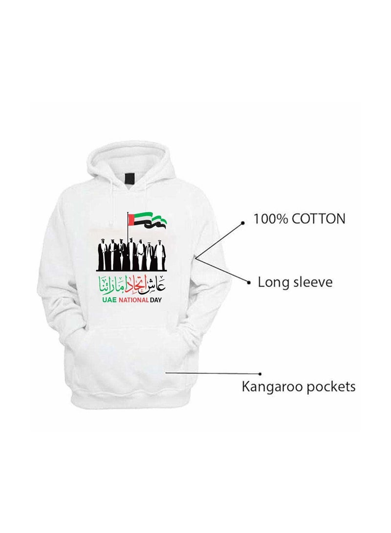 National Day Hoodie for Both Men and Women - Soft Cotton Pullover with UAE Themed Design - Long Sleeve with Drawstring - Ideal for Casual Wear, National Day Events - Image 5