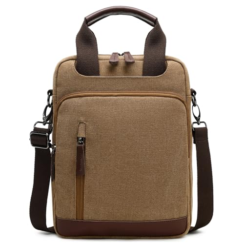 mygreen Mens Crossbody Bag, Man Purse Side Bag over the Shoulder Bag for Men Women Small Canvas Messenger Bag for Phone Passport Coffee - Image 1