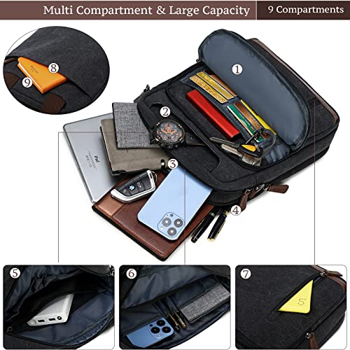mygreen Mens Crossbody Bag, Man Purse Side Bag over the Shoulder Bag for Men Women Small Canvas Messenger Bag for Phone Passport Coffee - Image 5