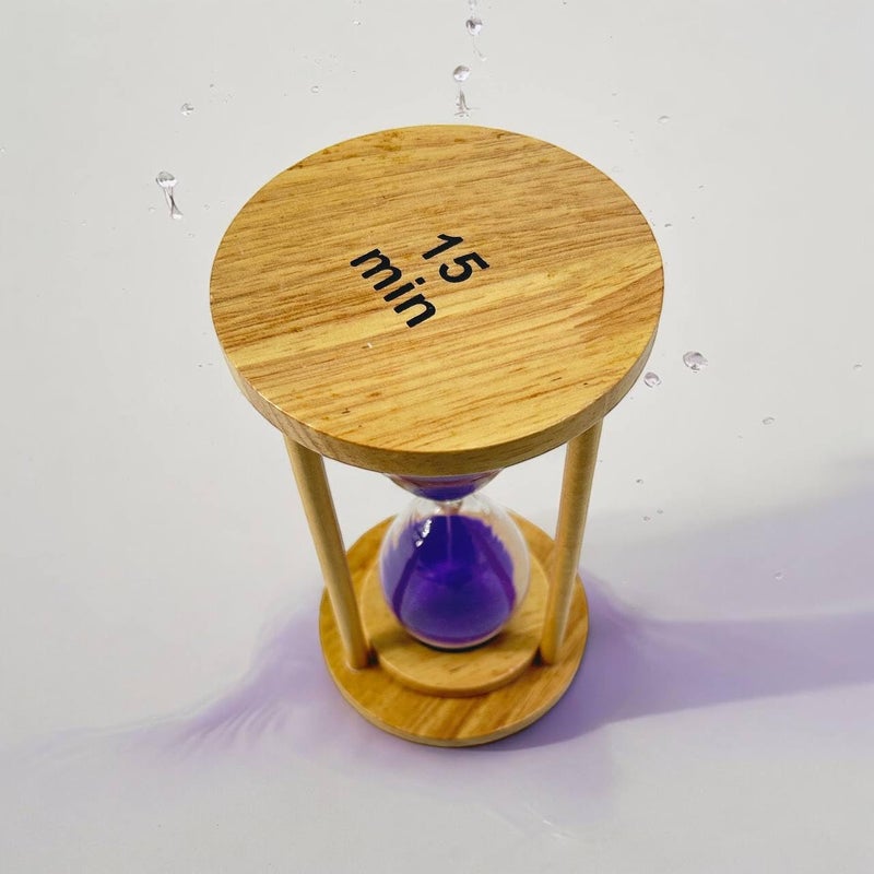 BOTIST 15 Hourglass Timer Transparent Hourglass Sand timers for classrooms Home Decor Countdown Clock Sand Glass Reminder Office Decor Kid Clock Desktop Frame Pink Child Wood Pack of 1
