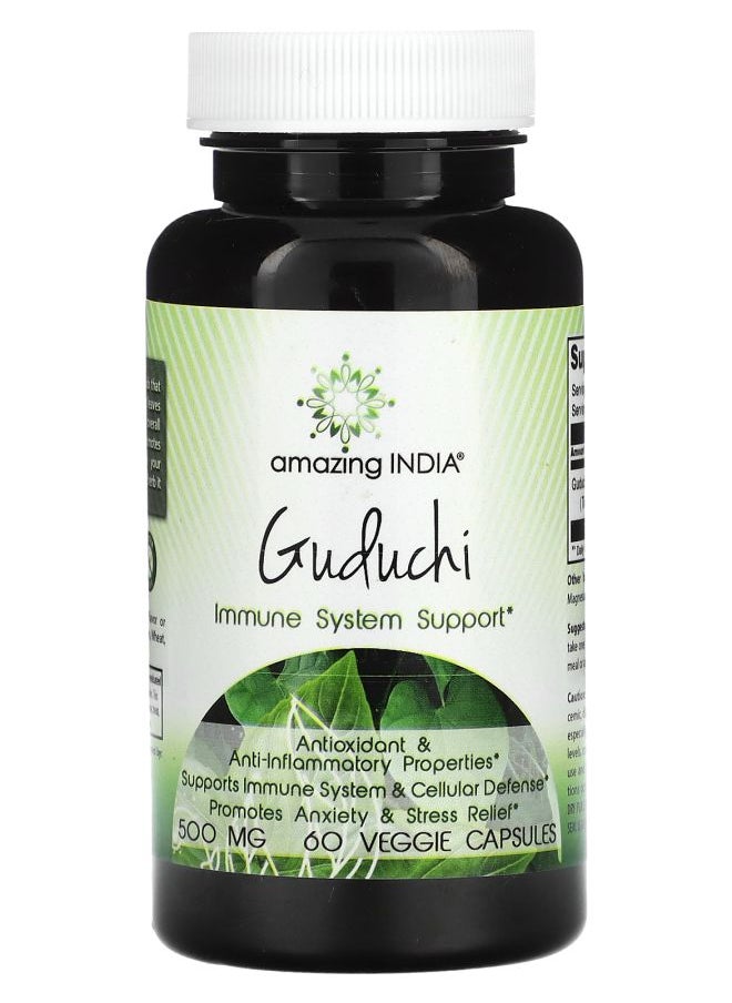 Amazing India - Guduchi 500 mg 60 Veggie Capsules - Image 1